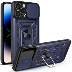 Husa spate pentru iPhone 14 Pro Max - Slide Case Albastru Inchis