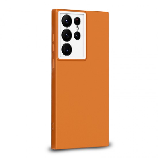 Husa spate pentru Samsung Galaxy S22 Ultra - Vanex Case Portocaliu Alb