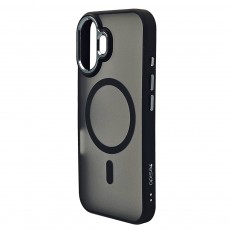 Husa spate pentru iPhone 16 Yesido Skin Magsafe - Semitransparent/Negru