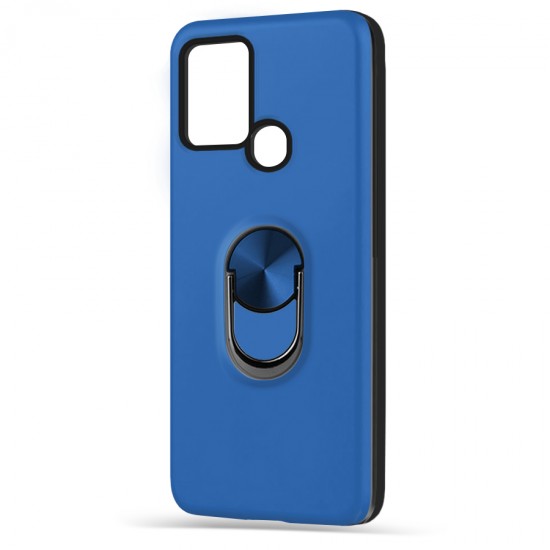Husa spate pentru Samsung Galaxy A21s - WOOP Ring Case Albastru