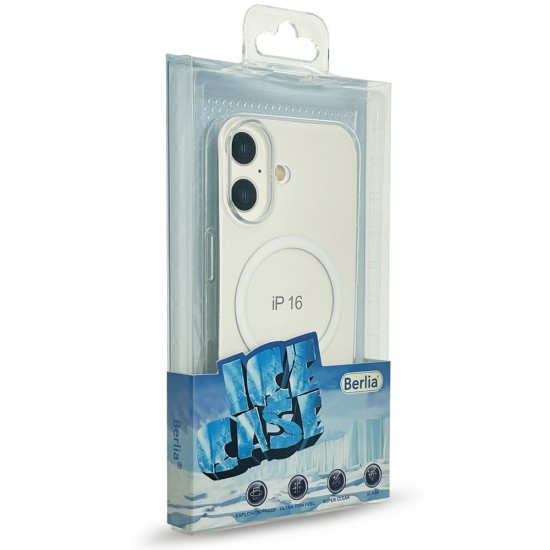 Husa spate pentru iPhone 16 Berlia Starry Magsafe - Transparent