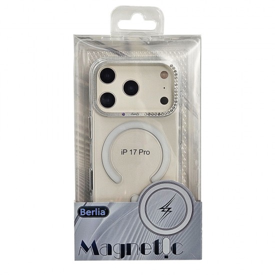 Husa spate pentru iPhone 17 Pro Berlia Starburst Magsafe - Transparent