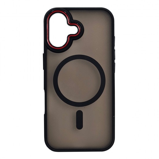 Husa spate pentru iPhone 17 Matte Case Magsafe - Semitransparent/Negru