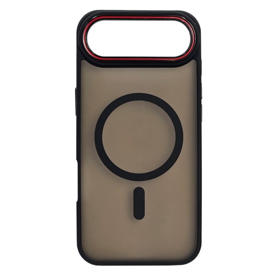 Husa spate pentru iPhone 17 Air Matte Case Magsafe - Semitransparent/Negru