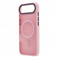 Husa spate pentru iPhone 17 Air Matte Case Magsafe - Semitransparent/Roz