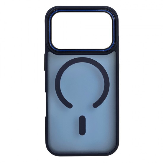 Husa spate pentru iPhone 17 Pro Matte Case Magsafe - Semitransparent/Albastru