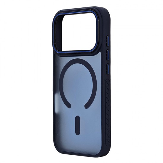 Husa spate pentru iPhone 17 Pro Matte Case Magsafe - Semitransparent/Albastru