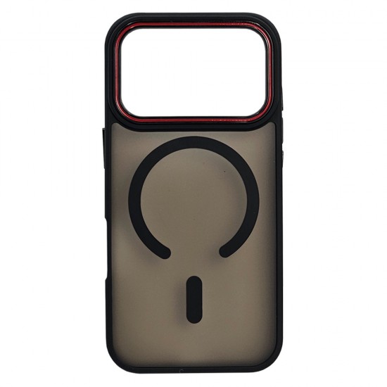 Husa spate pentru iPhone 17 Pro Max Matte Case Magsafe - Semitransparent/Negru