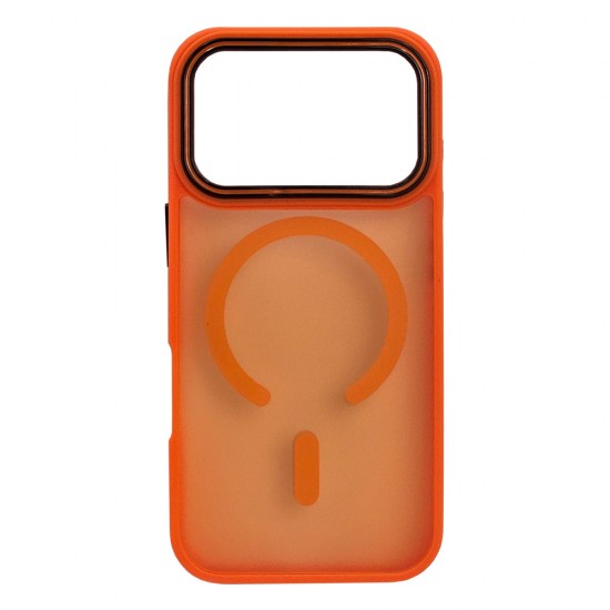 Husa spate pentru iPhone 17 Pro Max Matte Case Magsafe - Semitransparent/Portocaliu