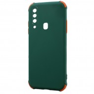 Husa spate pentru Samsung Galaxy A20s - Air Soft Case Verde/Portocaliu