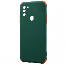 Husa spate pentru Samsung Galaxy A11 - Air Soft Case Verde/Portocaliu