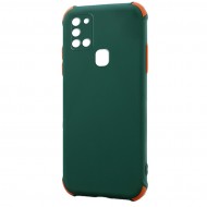 Husa spate pentru Samsung Galaxy A21s - Air Soft Case Verde/Portocaliu