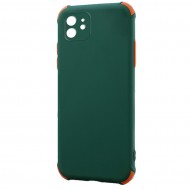 Husa spate pentru iPhone 11 - Air Soft Case Verde/Portocaliu