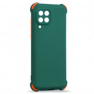 Husa spate pentru Samsung Galaxy A42 5G - Air Soft Case Verde/Portocaliu