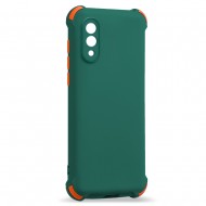 Husa spate pentru Samsung Galaxy A02 - Air Soft Case Verde/Portocaliu