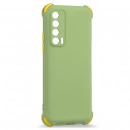 Husa spate pentru Huawei P Smart 2021 - Air Soft Case Verde/Galben