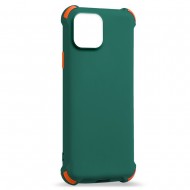 Husa spate pentru iPhone 12 - Air Soft Case Verde/Portocaliu