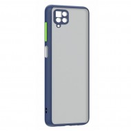 Husa spate pentru Samsung Galaxy A12 - Button Case Albastru / Verde