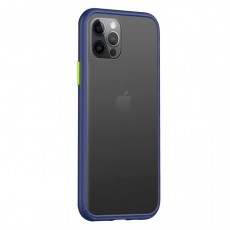 Husa spate pentru iPhone 12 Pro Max - Button Case Albastru / Verde