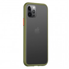Husa spate pentru iPhone 12 Pro Max - Button Case Army / Portocaliu