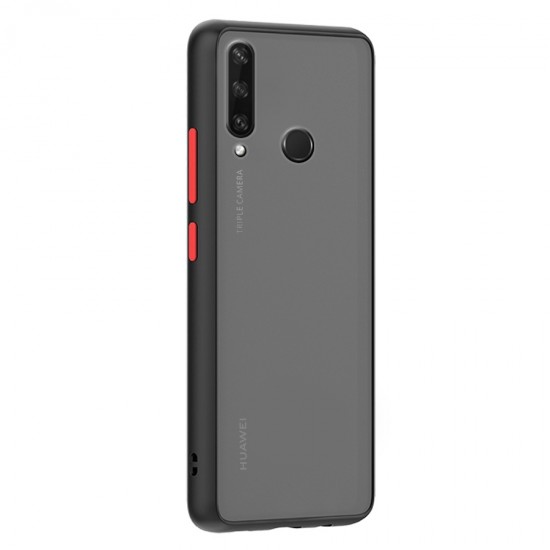 Husa spate pentru Huawei Y6P - Button Case Negru / Rosu