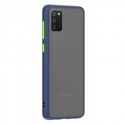 Husa spate pentru Samsung Galaxy A02s - Button Case Albastru / Verde