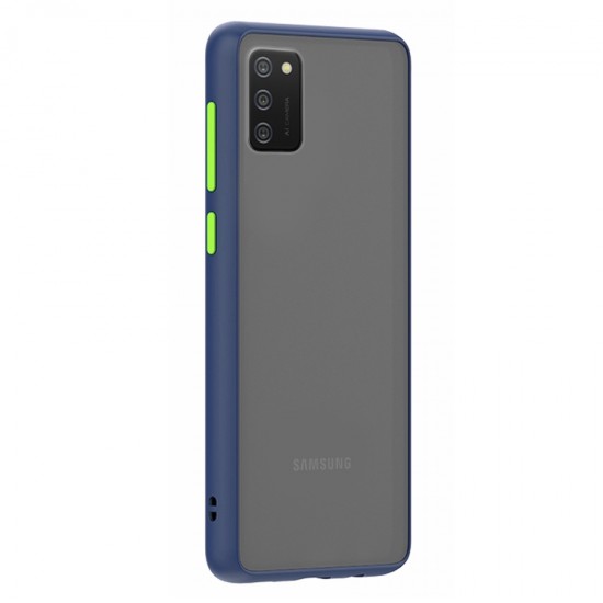 Husa spate pentru Samsung Galaxy A02s - Button Case Albastru / Verde