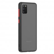 Husa spate pentru Samsung Galaxy A02s - Button Case Negru / Rosu
