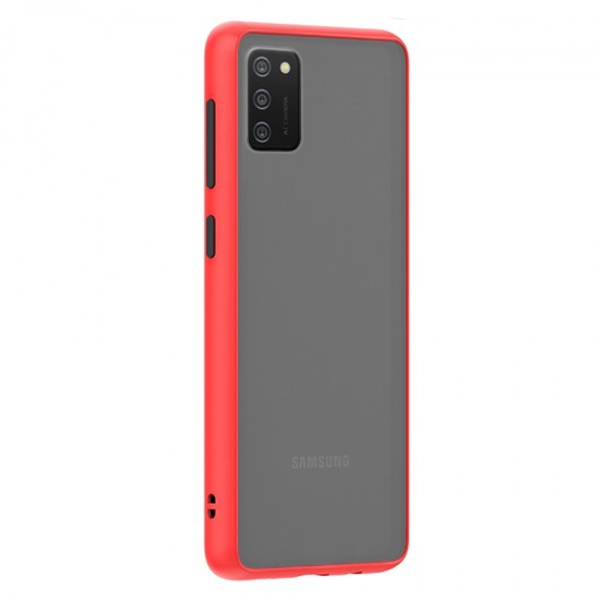 Husa spate pentru Samsung Galaxy A02s - Button Case Rosu / Negru