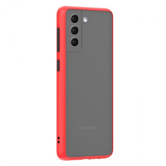 Husa spate pentru Samsung Galaxy S21+ - Button Case Rosu / Negru