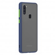 Husa spate pentru Samsung Galaxy A11 - Button Case Albastru / Verde