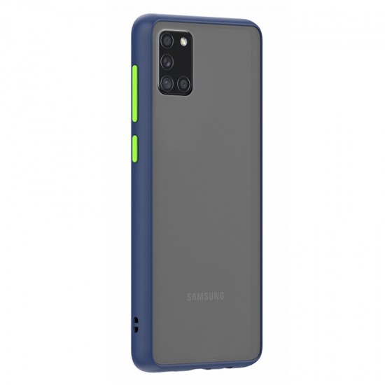 Husa spate pentru Samsung Galaxy A31 - Button Case Albastru / Verde