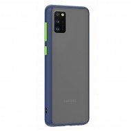 Husa spate pentru Samsung Galaxy A41 - Button Case Albastru / Verde