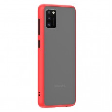 Husa spate pentru Samsung Galaxy A41 - Button Case Rosu / Negru