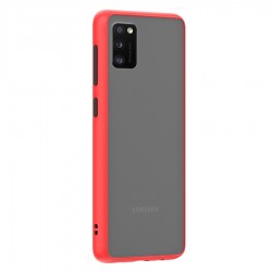 Husa spate pentru Samsung Galaxy A41 - Button Case Rosu / Negru