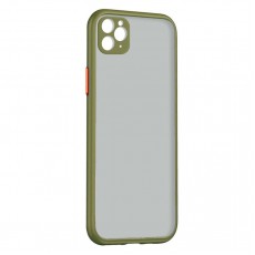 Husa spate pentru iPhone 11 Pro Max - Button Case Army / Portocaliu
