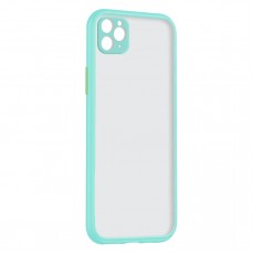 Husa spate pentru iPhone 11 Pro Max - Button Case Bleu / Verde