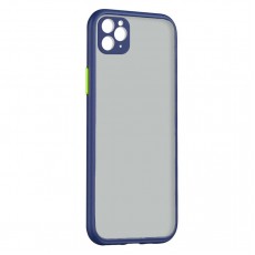 Husa spate pentru iPhone 11 Pro Max - Button Case Albastru / Verde