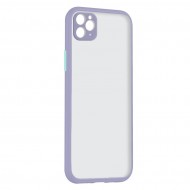 Husa spate pentru iPhone 11 Pro - Button Case Mov / Bleu