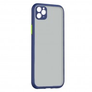 Husa spate pentru iPhone 11 Pro - Button Case Albastru / Verde