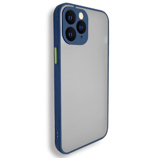 Husa spate pentru iPhone 11 Pro - Button Case Albastru / Verde