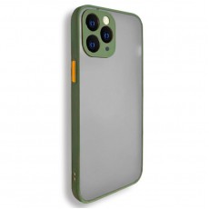 Husa spate pentru iPhone 11 Pro - Button Case Army / Portocaliu