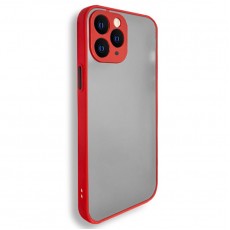 Husa spate pentru iPhone 11 Pro - Button Case Rosu / Negru