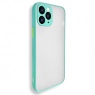 Husa spate pentru iPhone 11 Pro - Button Case Bleu / Verde