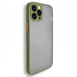 Husa spate pentru iPhone 12 Pro Max - Button Case Army / Portocaliu