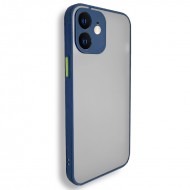 Husa spate pentru iPhone 12 - Button Case Albastru / Verde