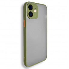 Husa spate pentru iPhone 12 - Button Case Army / Portocaliu