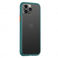 Husa spate pentru iPhone 13 Pro - Button Case Turcoaz / Portocaliu