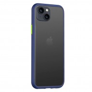 Husa spate pentru iPhone 13 - Button Case Albastru / Verde