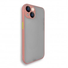 Husa spate pentru iPhone 13 - Button Case Roz si Verde